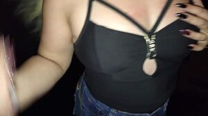 Fucking strangers in gloryhole while cuckold watches big ass