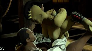 a tall jax fights sheeva in this mortal kombat parody sfm