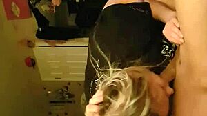 Hot blonde wife deepthroating that big cock 😍