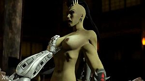 a tall jax fights sheeva in this mortal kombat parody sfm