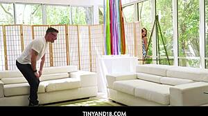 Tiny Asian Beauty Mina Luxx Plays With Boyfriend After Hide And Seek Game