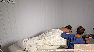 blindfolded woman fingers clit to orgasm