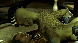 a tall jax fights sheeva in this mortal kombat parody sfm