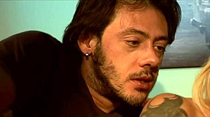 Horny big titty slut takes big cock in hairy pussy