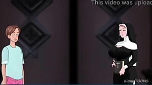 nun moaning in confession booth, fucked by huge cock