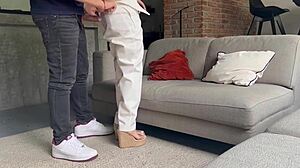 Hot Roommate Rough Sex in Lobby