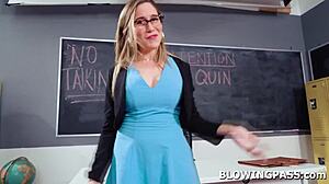 Milf teacher sucks student's big cock