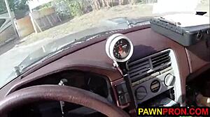 that bimbo pawned her ugly car and her pussy at the shop