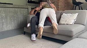 Hot Roommate Rough Sex in Lobby