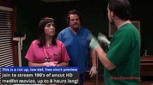 In the Florida hospital, patient Lola Lynn gets felt up by student interns including Bruno Reup