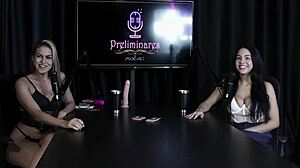 Morena Safada Anabele Nogueira Demonstrates Blowjob And Huge Tits In Sheer Red