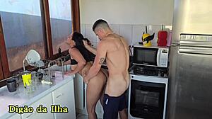 Mamacita secretly sucks in the kitchen and gets creampied