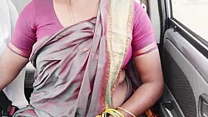 indian maid with big boobs has wet pussy car sex with dirty talk.