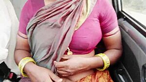indian maid with big boobs has wet pussy car sex with dirty talk.