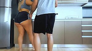 Roommate Fucks Teen 18+ Sunny Lune Bent Over In Kitchen
