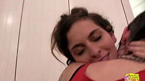 Inked Brunette Girlfriends Try Lesbian Fun In The Kitchen! 😘