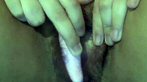 Young submissive in costume uses dildo on big tits for first time, come fuck me now