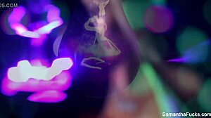 Samantha Saint Lesbian Black Light