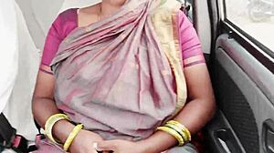 indian maid with big boobs has wet pussy car sex with dirty talk.