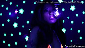 Samantha Saint Lesbian Black Light