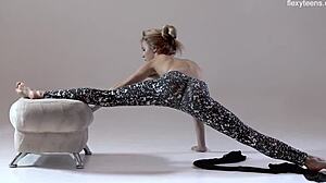 Russian Hot Hairy Gymnast Rita Mochalkina Spreading Naked in Gym