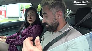 Curvy hairy christina santes gets fingered and banged by monster cock in car