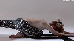 Russian Hot Hairy Gymnast Rita Mochalkina Spreading Naked in Gym