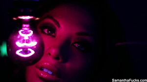Samantha Saint Lesbian Black Light
