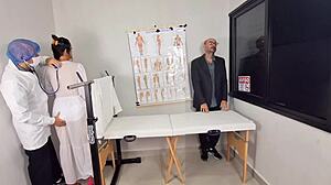 cuckold husband takes wife to gynecologist for checkup