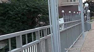 Completely Nude Exhibitionist Flashes on City Streets