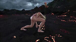 lili in bikini mod shows off her big tits during the game