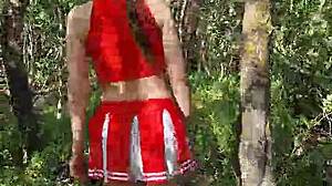 Walking barefoot on seashore and forest, hearing waves and upskirt sounds 😊