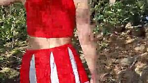 Walking barefoot on seashore and forest, hearing waves and upskirt sounds 😊