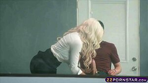 i fuck busty blonde assistant hard in high heels and lingerie