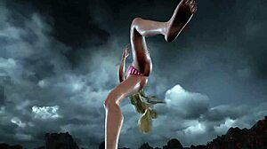 lili in bikini mod shows off her big tits during the game