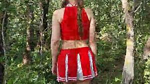 Walking barefoot on seashore and forest, hearing waves and upskirt sounds 😊