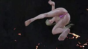 lili in bikini mod shows off her big tits during the game
