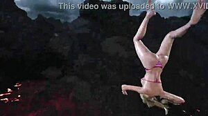 lili in bikini mod shows off her big tits during the game
