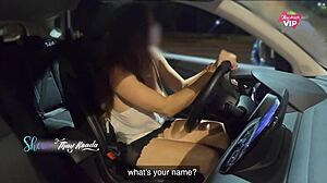 Milf shows off without panties or bra at gas station