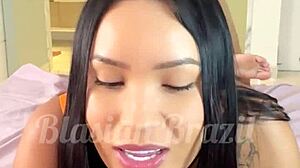 novinha estagiária japonesa feeling excited trying lingerie and riding bareback cock in pov sextape with lina nakamura and john coffee