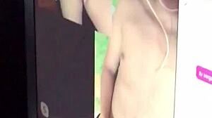 Ella shows her big tits and ass