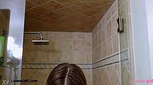 hot teen blonde takes a shower