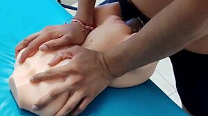 young man masturbating with sex toy