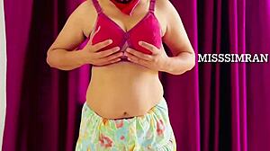 Misssimran Plays With Her Big Natural Boobs And Nipples