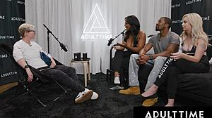 Adult Time - Besties Lexi Lore And August Skye Share Huge Cock In Pussy Stacking 3-Way Podcast