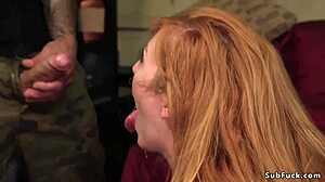 so this busty redhead gets double penetrated in a wild orgy