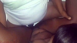 Minha preta sentando gostoso with big ass deepthroat and facial action