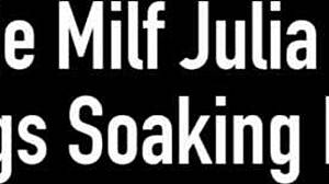 busty blonde milf julia ann lights up her cigs while soaking in the tub