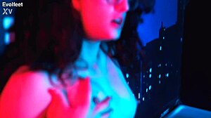 Foot fetish threesome with lesbians licking toes in bathtub