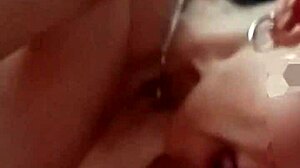 Vecina likes hard cock to suck and get milk on tits